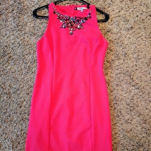 Gorgeous hot pink dress.